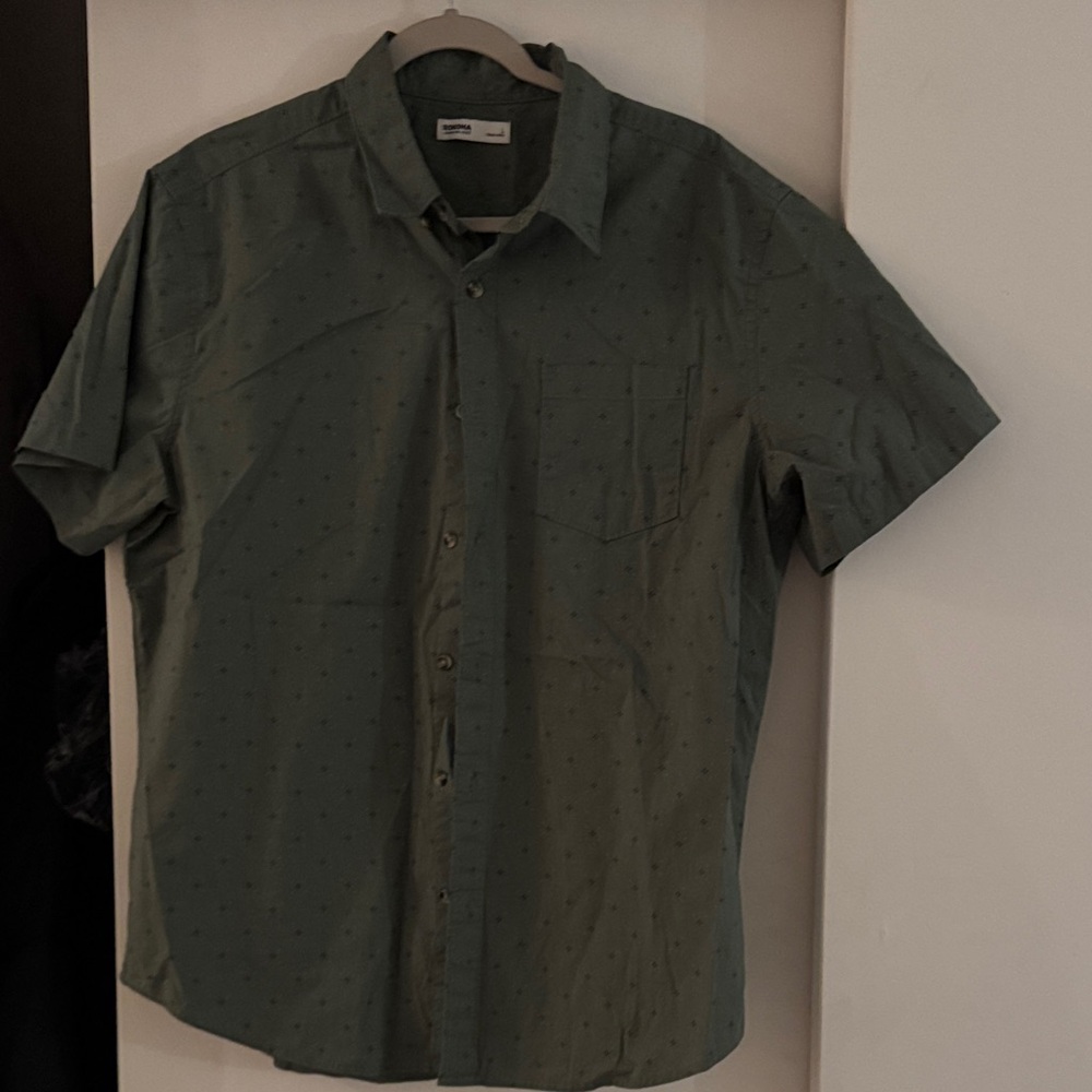 Sonoma Green Casual Button Down Shirt